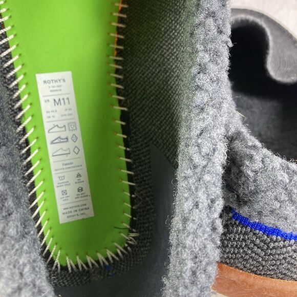 Rothy’s Shoes Mens Size 11 Gray The Merino Wool Sherpa Slipper Comfort Loafers - Picture 12 of 12